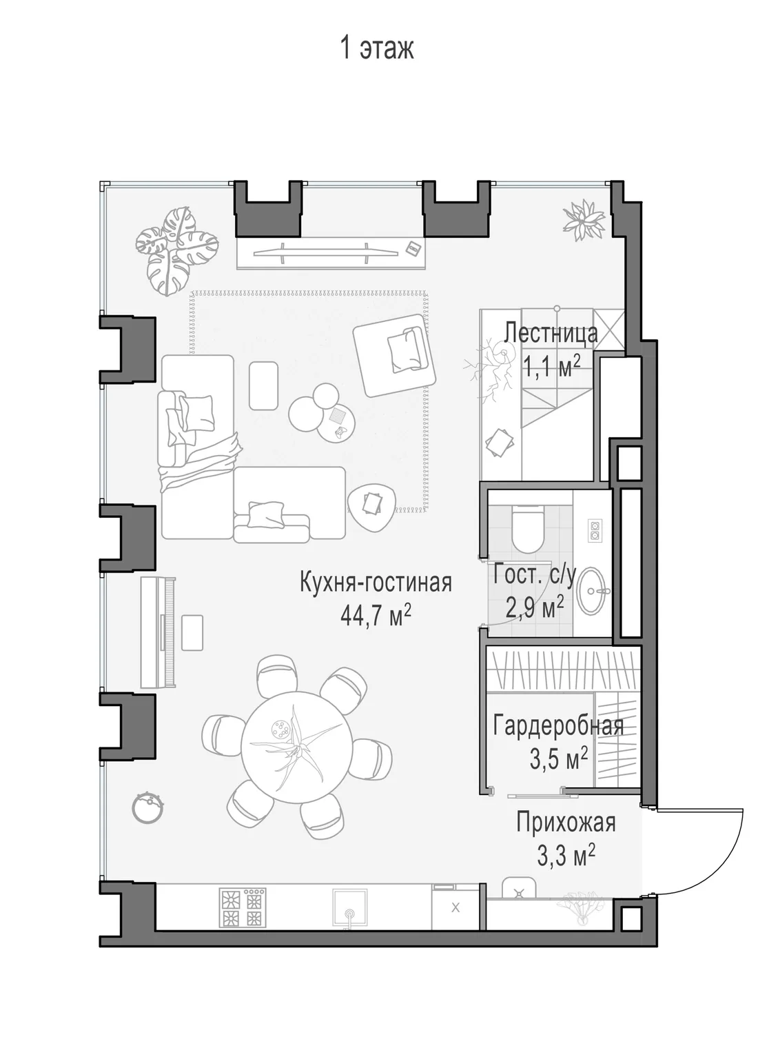 Планировка: Квартира 109 м² в «Life Time»