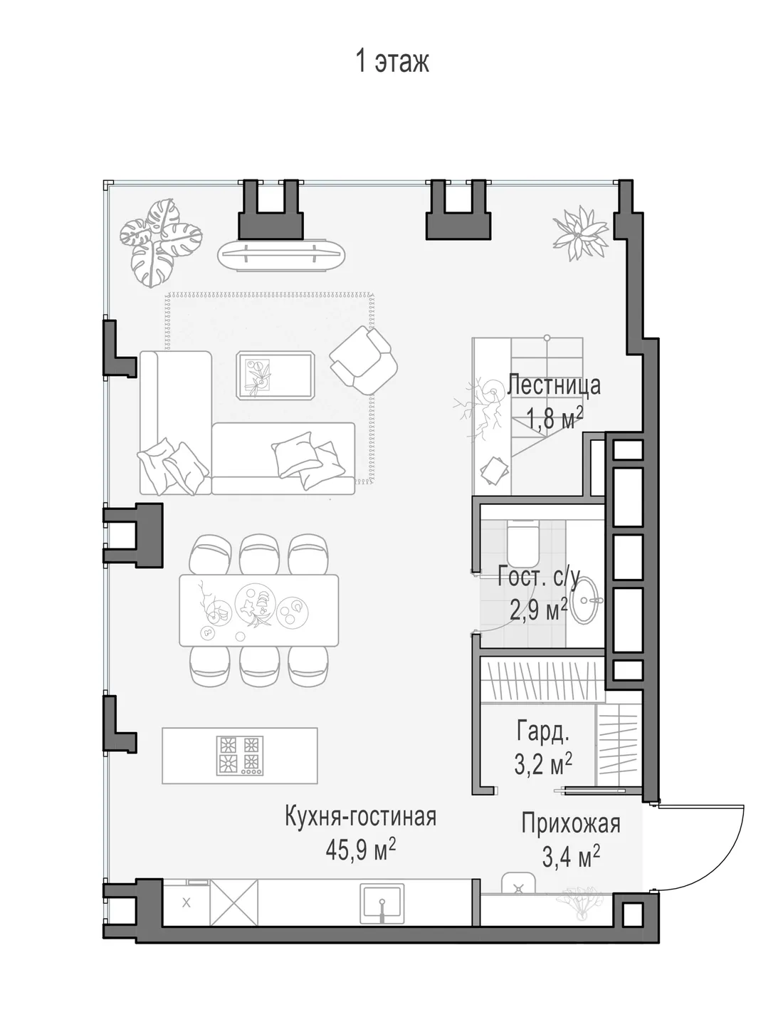 Планировка: Квартира 110 м² в «Life Time»
