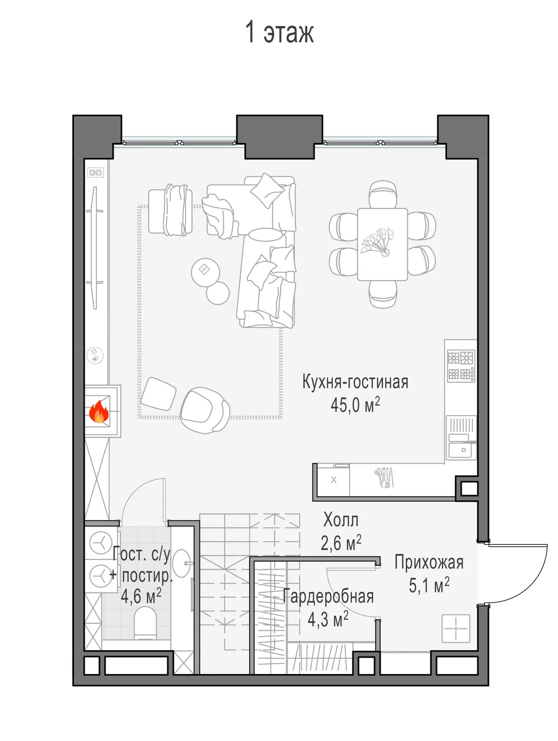Планировка: Квартира 125 м² в «Life Time»