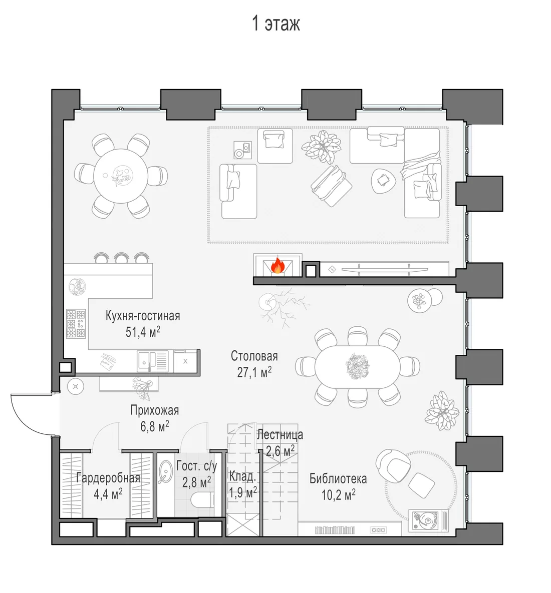 Планировка: Квартира 209 м² в «Life Time»