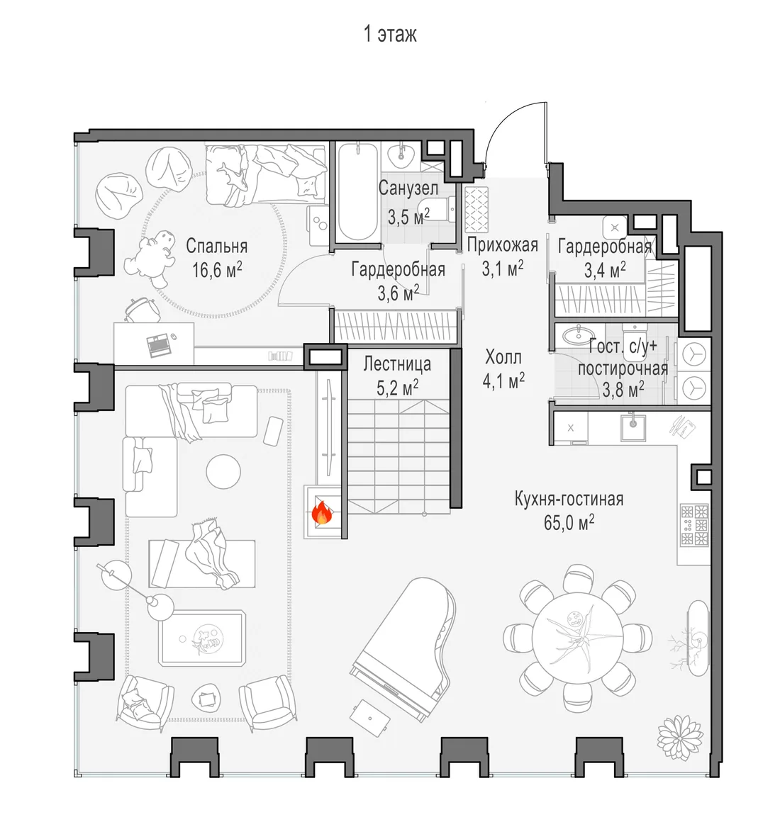 Планировка: Квартира 212 м² в «Life Time»