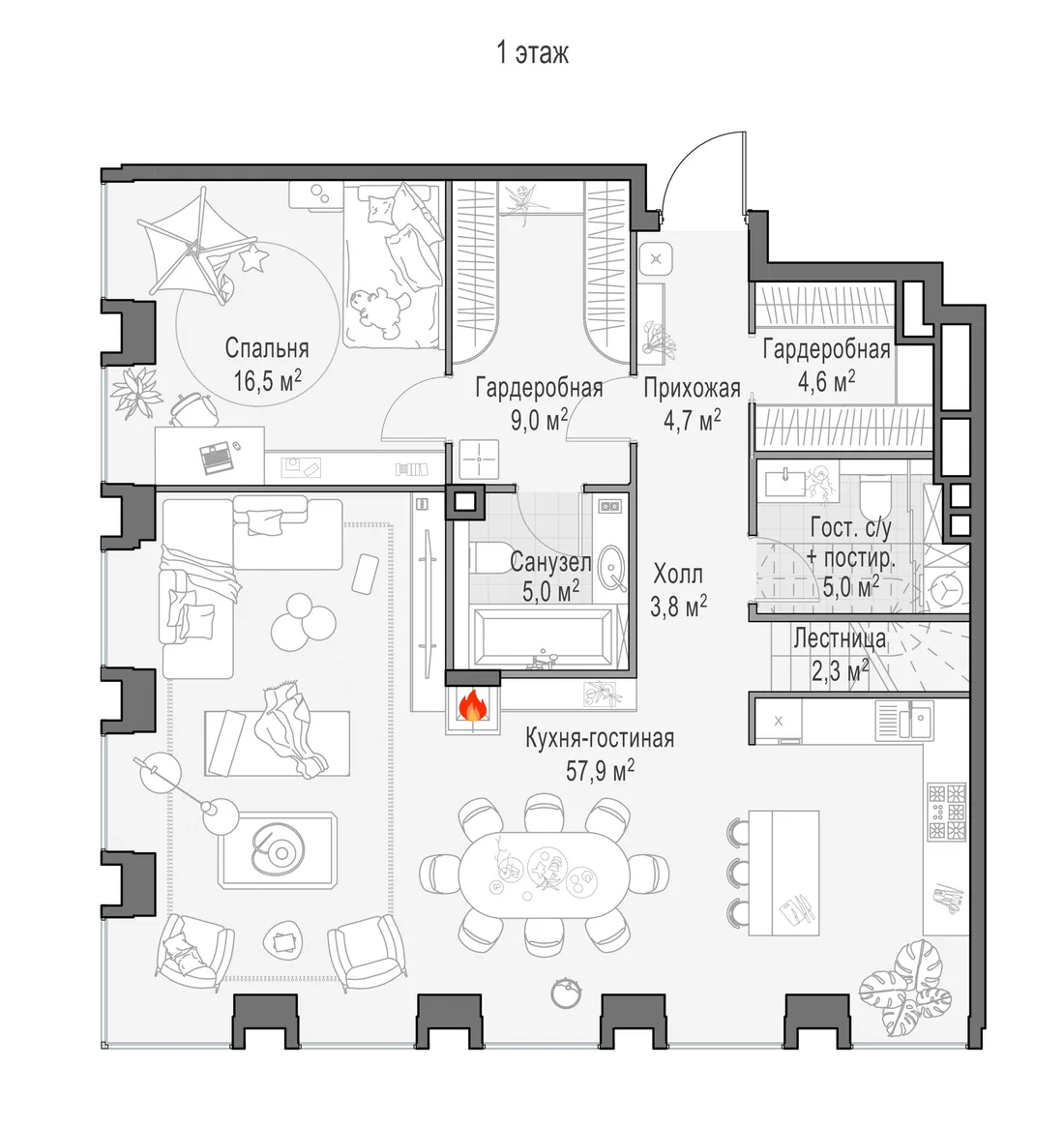 Планировка: Квартира 213 м² в «Life Time»