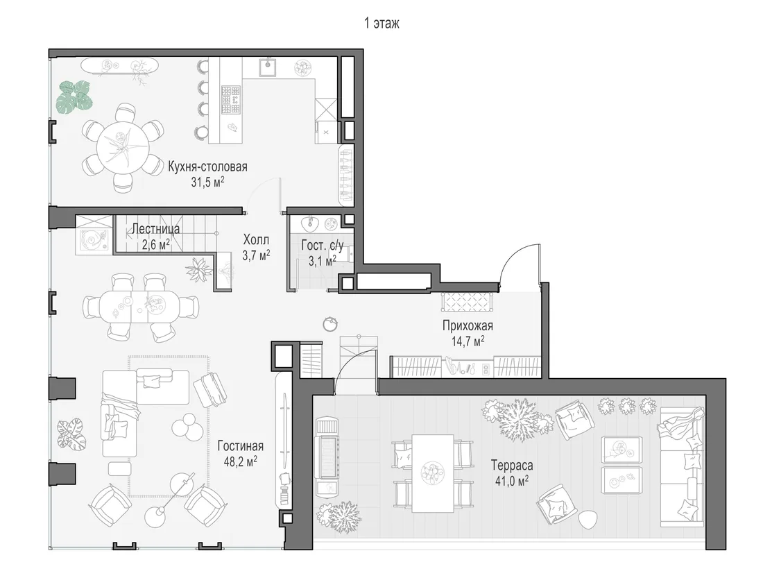 Планировка: Квартира 214 м² в «Life Time»