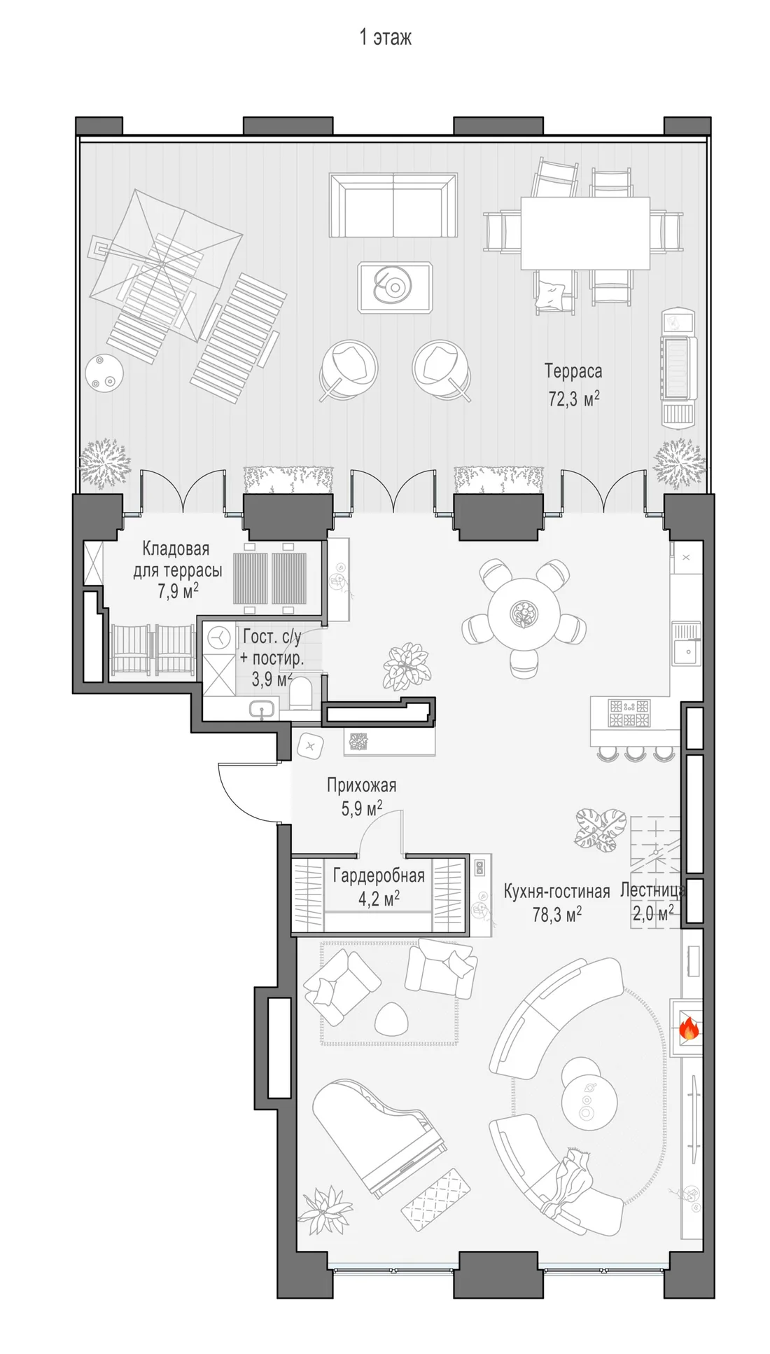 Планировка: Квартира 223 м² в «Life Time»