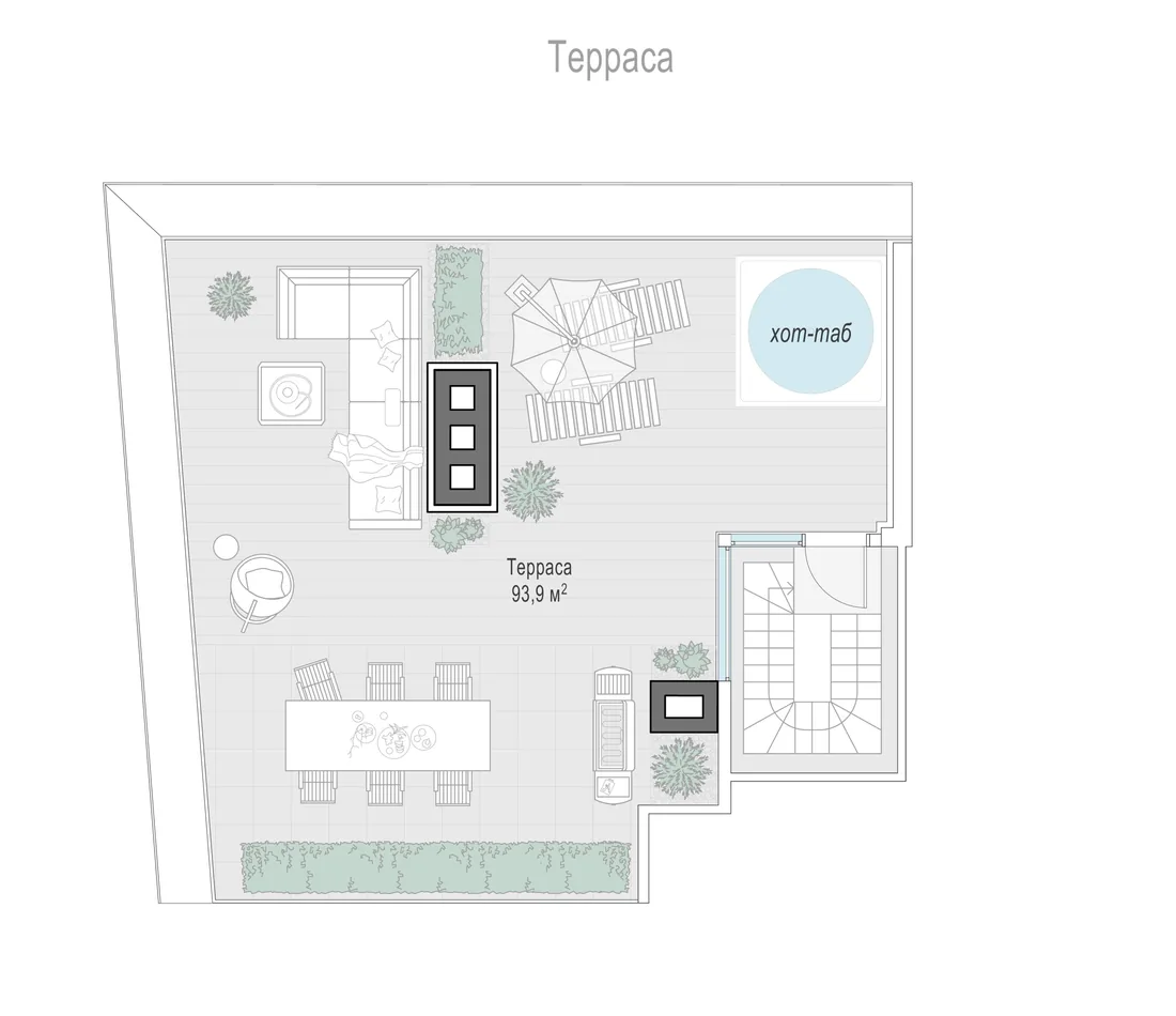 Планировка: Квартира 131 м² в «Тишинский бульвар»
