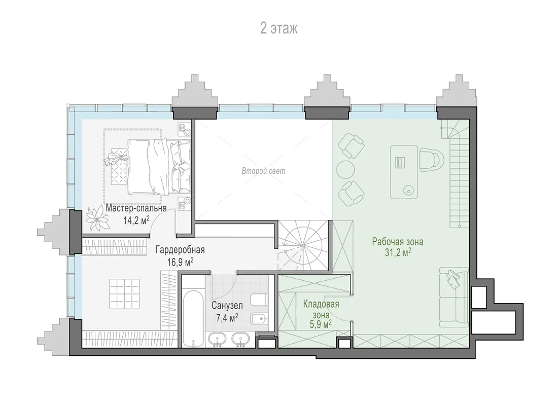 Планировка: Квартира 136 м² в «Тишинский бульвар»