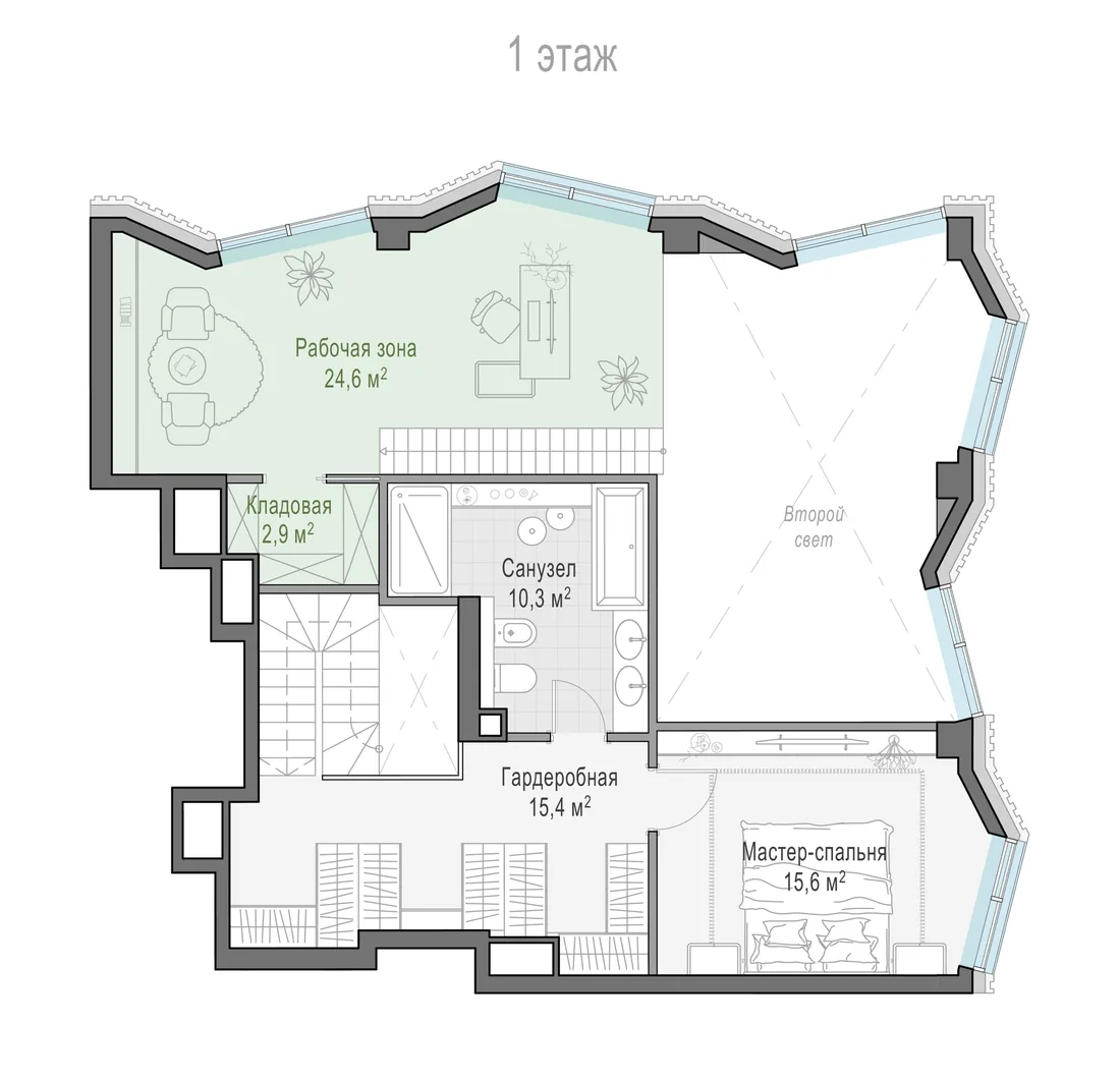 Планировка: Квартира 146 м² в «Тишинский бульвар»