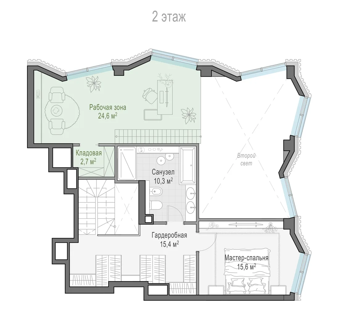 Планировка: Квартира 146 м² в «Тишинский бульвар»