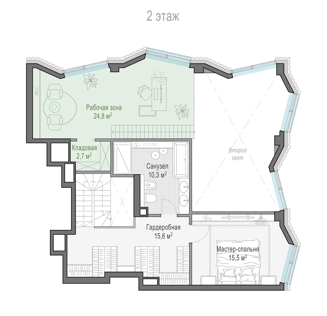 Планировка: Квартира 146 м² в «Тишинский бульвар»