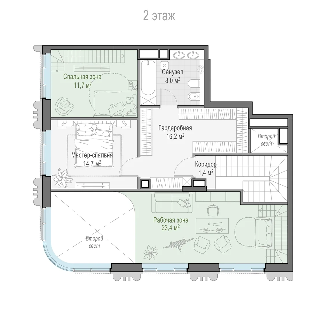 Планировка: Квартира 148 м² в «Тишинский бульвар»