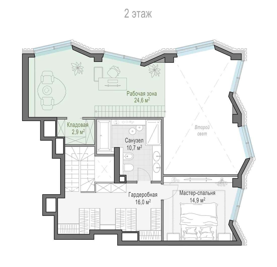 Планировка: Квартира 150 м² в «Тишинский бульвар»