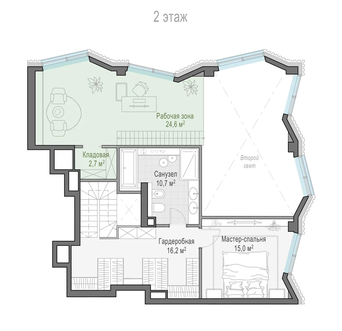 Планировка: Квартира 150 м² в «Тишинский бульвар»