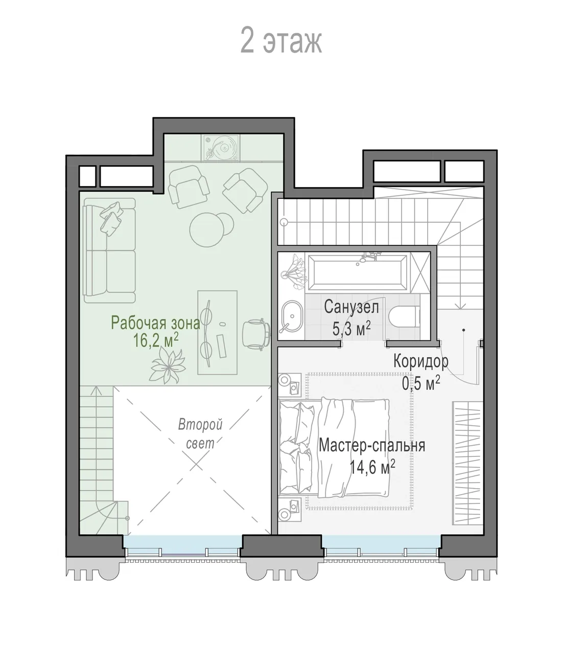 Планировка: Двухкомнатная квартира 72 м² в «Тишинский бульвар»