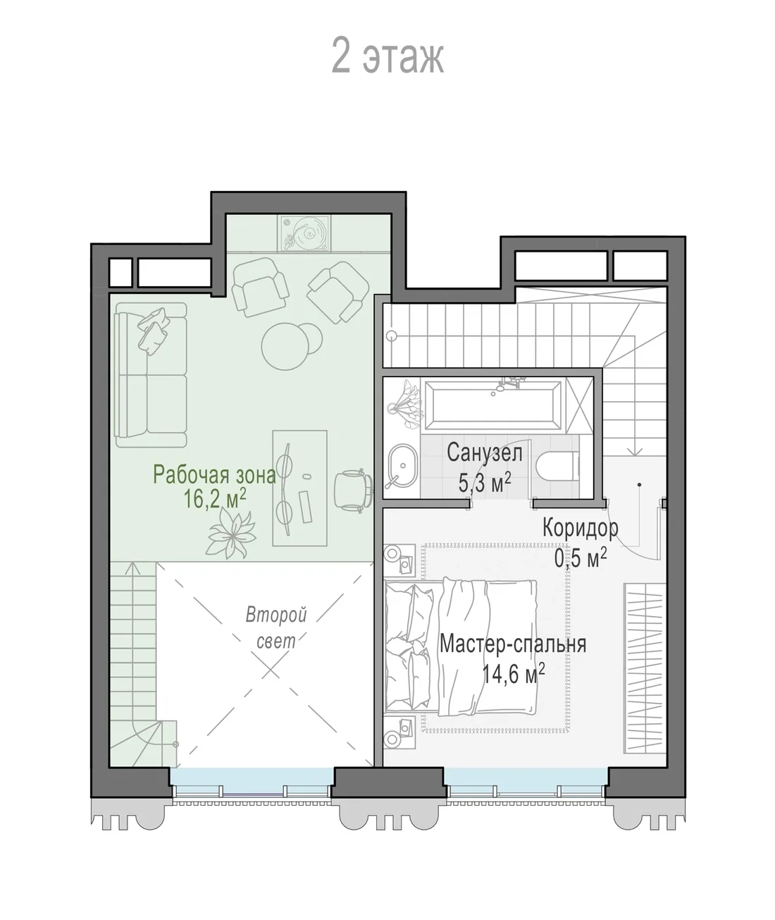 Планировка: Двухкомнатная квартира 72 м² в «Тишинский бульвар»