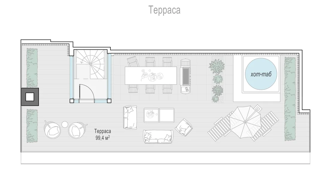 Планировка: Трёхкомнатная квартира 129 м² в «Тишинский бульвар»