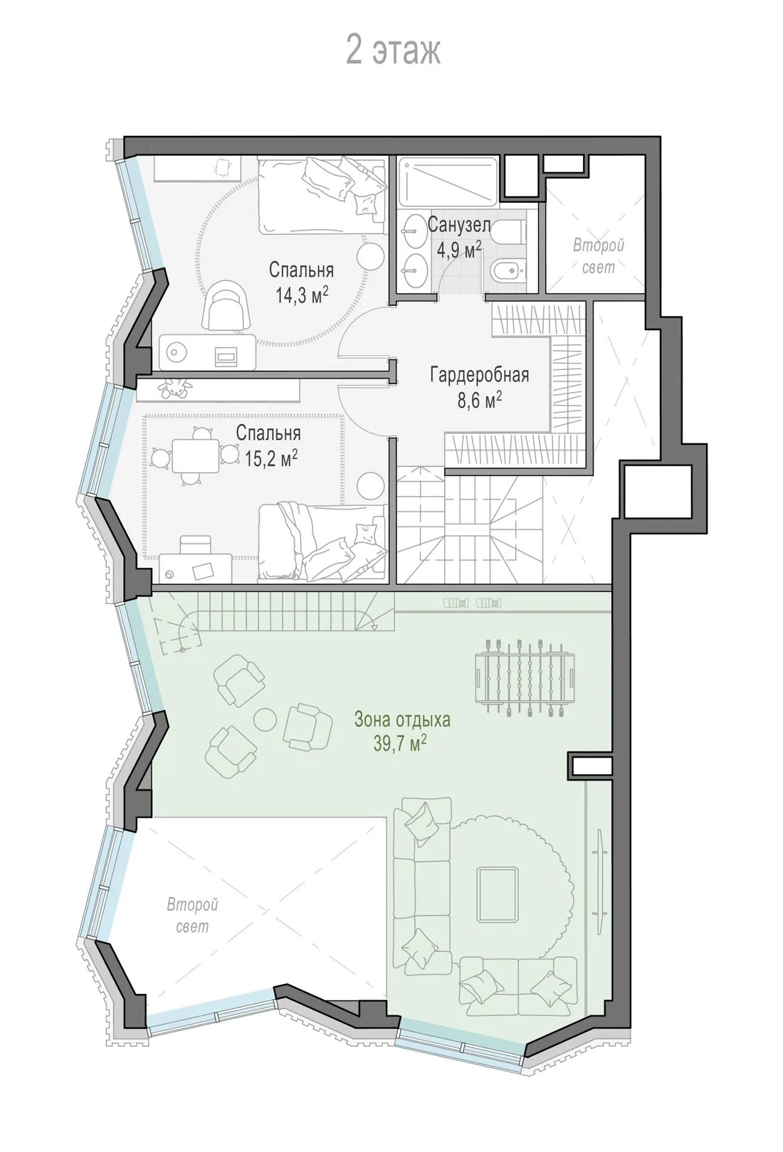 Планировка: Четырёхкомнатная квартира 154 м² в «Тишинский бульвар»