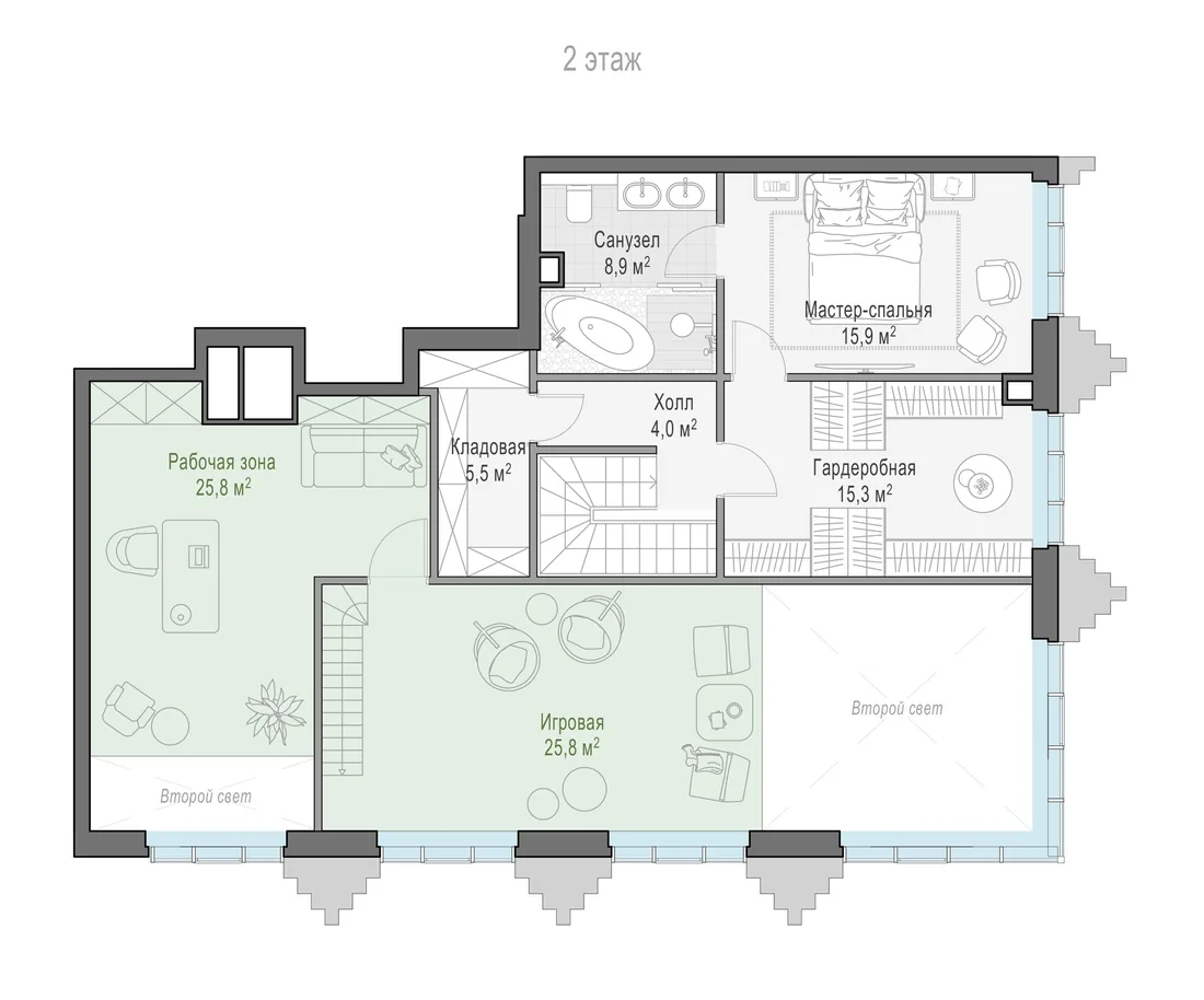 Планировка: Четырёхкомнатная квартира 180 м² в «Тишинский бульвар»