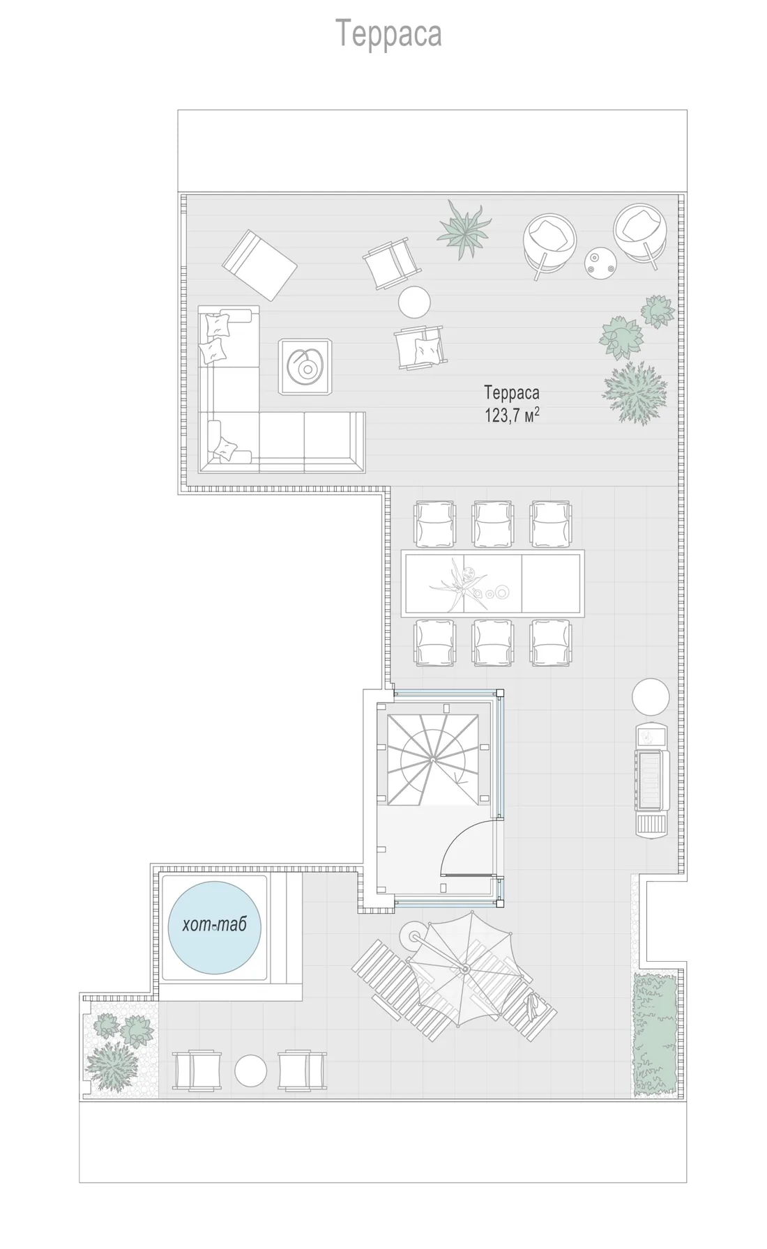 Планировка: Четырёхкомнатная квартира 180 м² в «Тишинский бульвар»