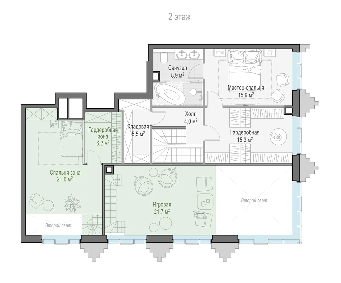 Планировка: Четырёхкомнатная квартира 180 м² в «Тишинский бульвар»