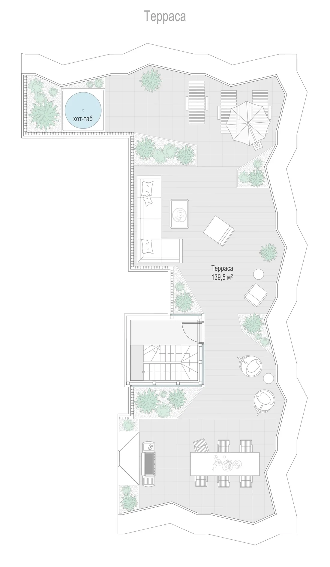 Планировка: Четырёхкомнатная квартира 190 м² в «Тишинский бульвар»